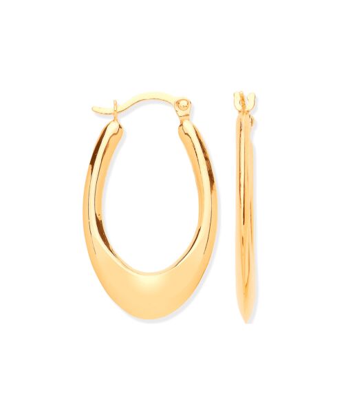 Yellow Gold Hollow Plain Tube Earrings ER1574