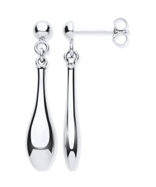 White Gold Hollow Drop Earrings ER1577