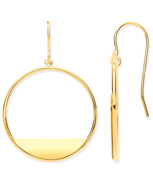 Yellow Gold Circles Open Drop Earrings ER1584