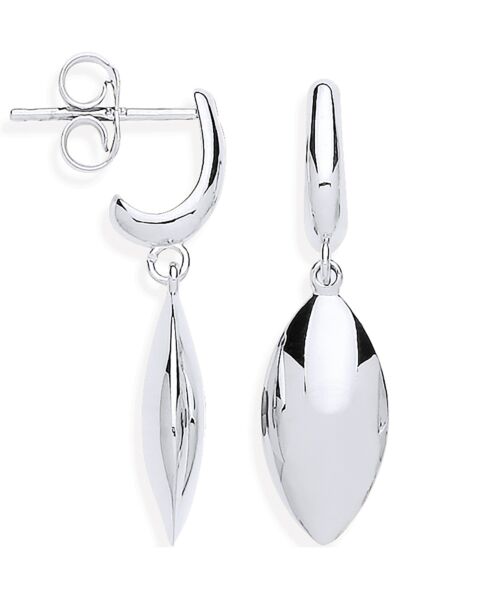 White Gold Hollow Marquise Shape Drop Earrings ER1631