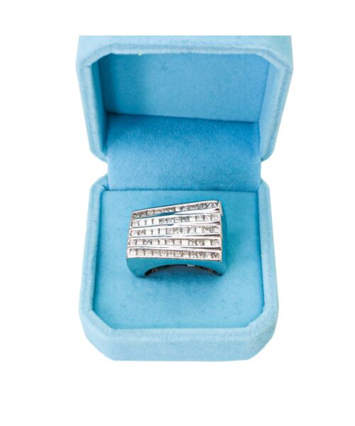 9ct White Gold 1.50CT Diamond Pinky Ring Five Step