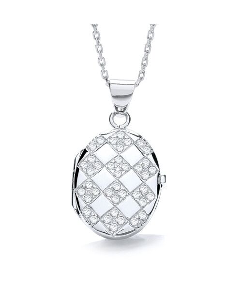 Oval Shape with Design of Cubic Zirconia's Locket JZLK002