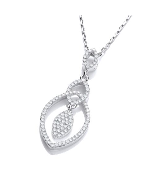 Micro Pave' Teardrop Pendant with 18" Chain JZPD023