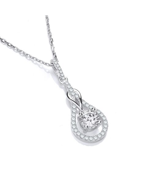 Micro Pave' Teardrop Cubic Zirconia Pendant with 18" Chain JZPD042