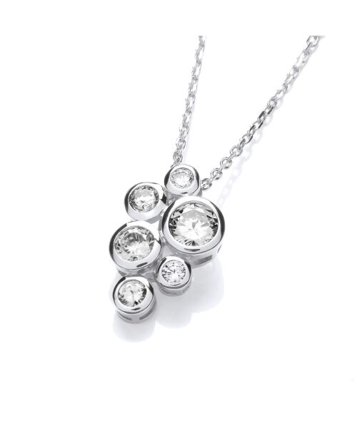 Timeless Rubover set Cubic Zirconias Pendant with Chain JZPD086