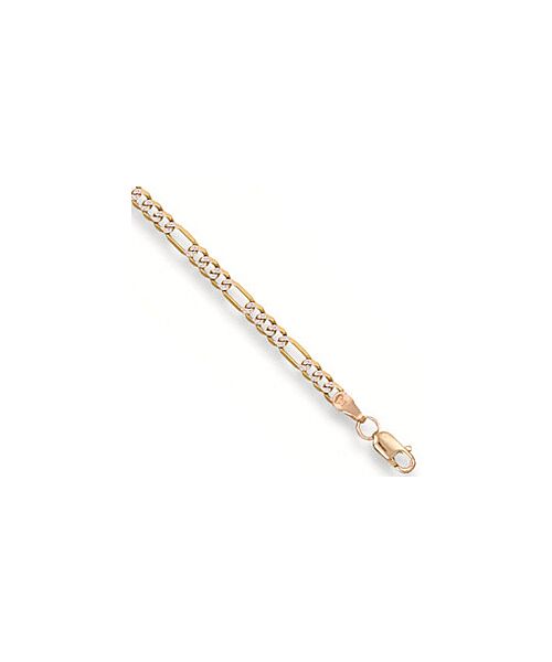 Yellow Gold Rhodium Plated Figaro Anklet