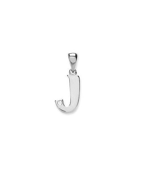 9ct White Gold 0.01ct Diamond J Initial DIN0003J