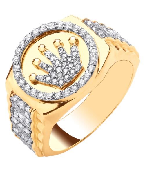 Yellow Gold Cubic zirconia Crown Ring