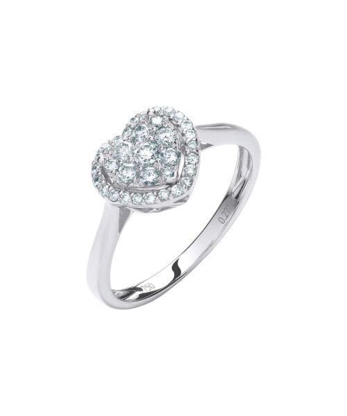 18ct White Gold 0.25ct Diamond Heart Ring
