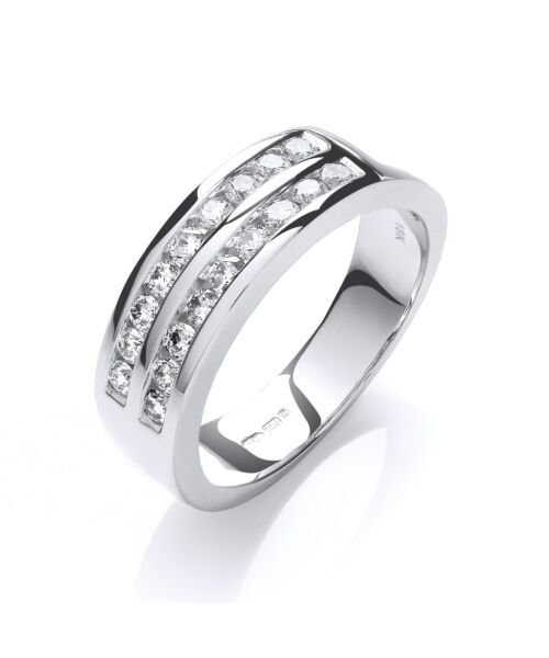 18ct White Gold D.0.50ctw Diamond Half Eternity Ring