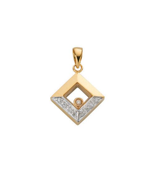 9ct Yellow Gold 0.05ct Floating Diamond Pendant DPD0179