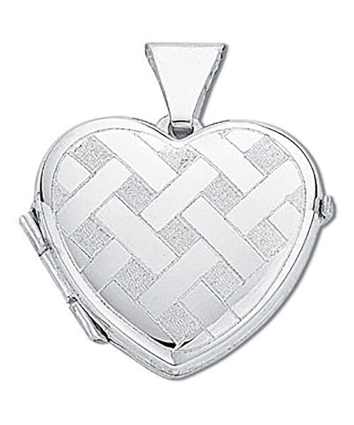 Silver Small Engraved Heart Shaped Locket SLK0001