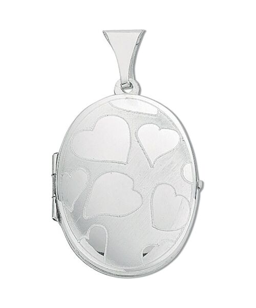 Silver Medium Engraved Oval Shaped Locket SLK0017