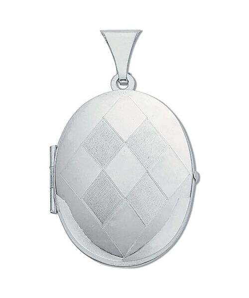 Silver Medium Engraved Oval Shaped Locket SLK0018