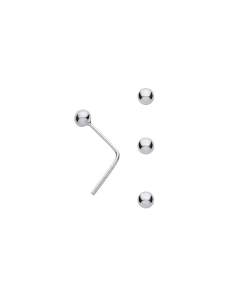 Silver 2.5mm Ball Nose Studs (pack of 3) SER0689