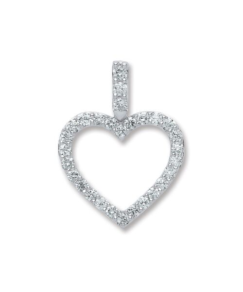 18ct White Gold 0.60ct GH-VS Diamond Drop Heart Pendant DPD0388