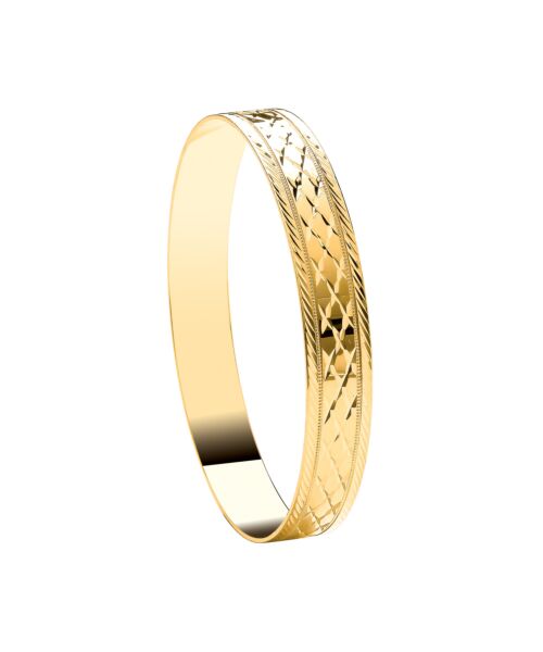 Yellow Gold 10mm D/C Slave Round Bangle BN0483