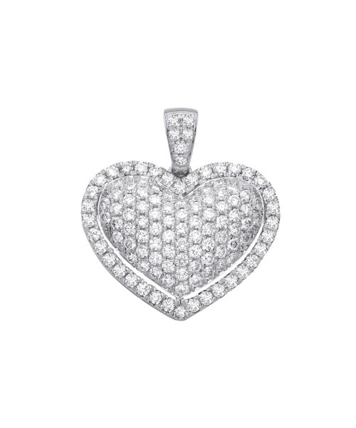 18ct White Gold  2.00ctw Heart Pendant DPD0502