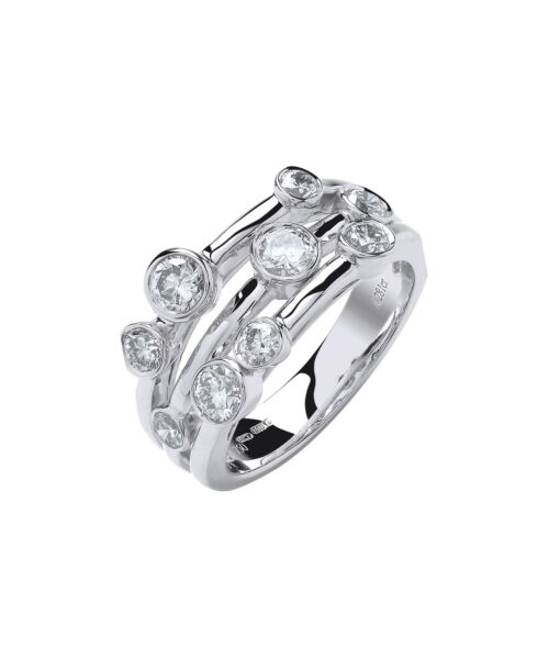 18ct White Gold 1.30ct GH-SI Diamond Dress Ring