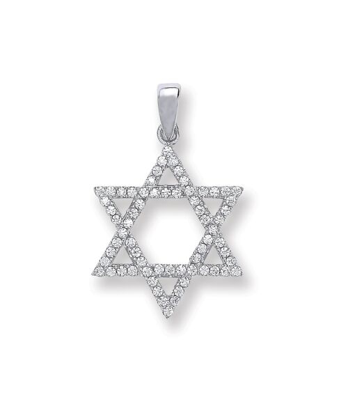Silver Cubic Zirconia Star Of David Pendant SPD0250