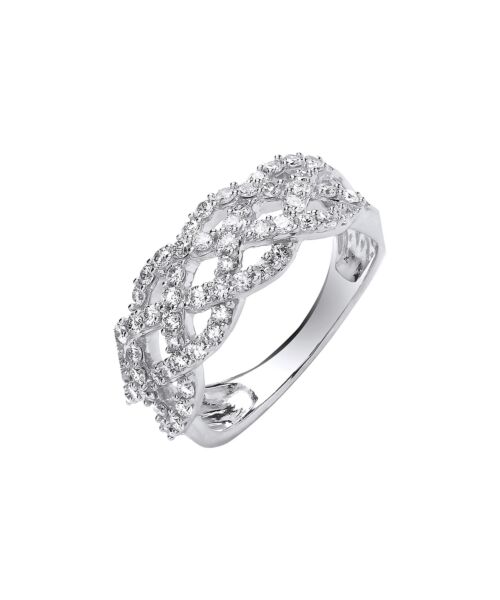 18ct WG 0.75ct Weaved Diamond Dress Ring