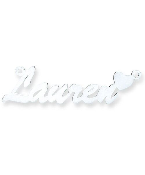 Silver Script Heart Nameplate with 16"/18"/20" chain SNP0004