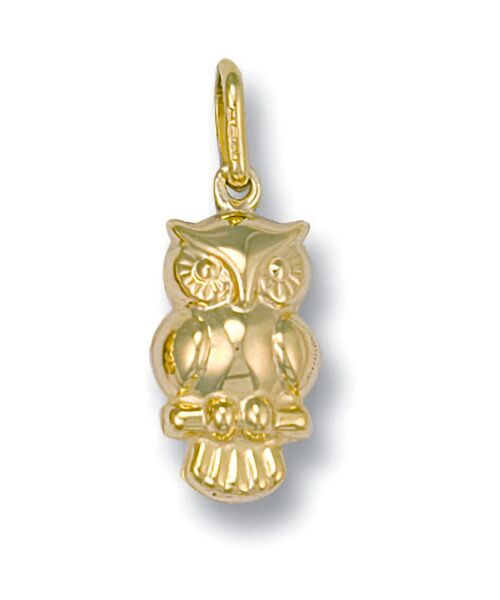 Yellow Gold Owl Pendant PD0127