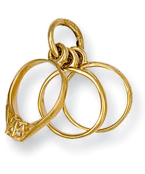 Yellow Gold Wedding Ring Set Pendant PD0406