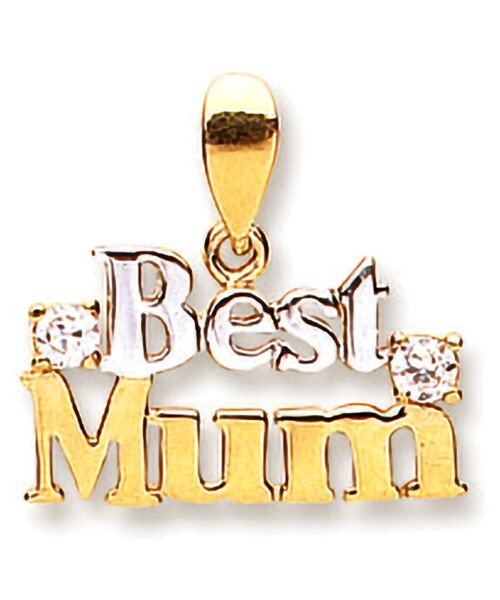 Y & White Gold Best Mum Pendant PD0625