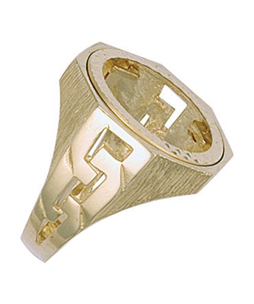 Yellow Gold (Half) ID Sides Sovereign Ring