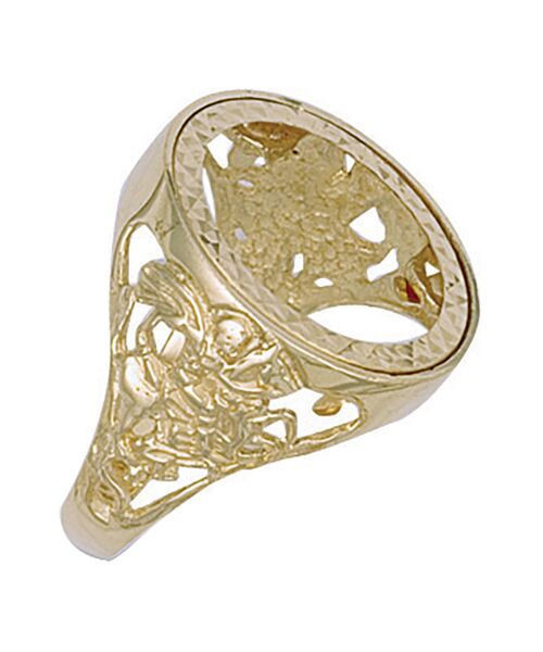 Yellow Gold (Half) George & Dragon Sovereign Ring