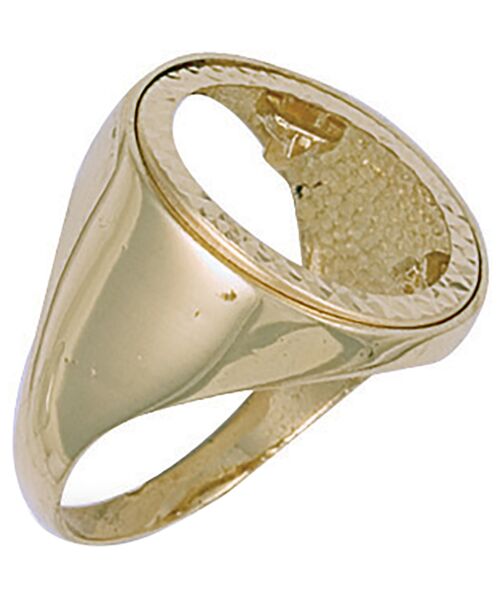 Yellow Gold (Full) Plain Sides Sovereign Ring