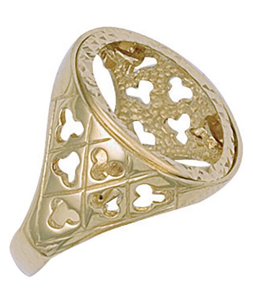Yellow Gold (Full) Fancy Sides Sovereign Ring