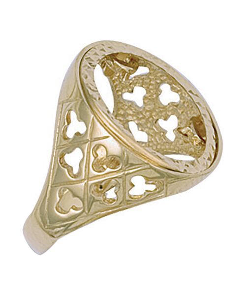 Yellow Gold (Half) Fancy Sides Sovereign Ring