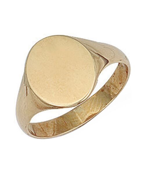 Yellow Gold Oval Plain Top Signet Ring