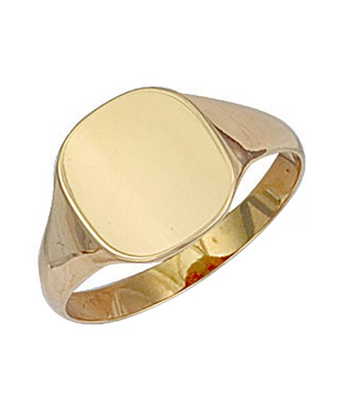 Yellow Gold Cushion Plain Signet Ring