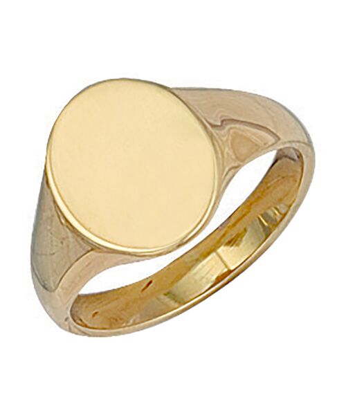 Yellow Gold Oval Plain Signet Ring