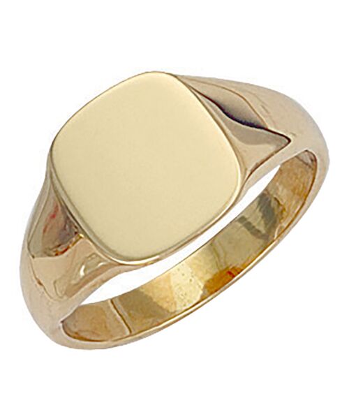 Yellow Gold Cushion Plain Signet Ring