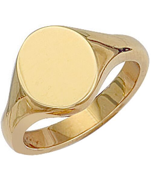 Yellow Gold Oval Plain Signet Ring