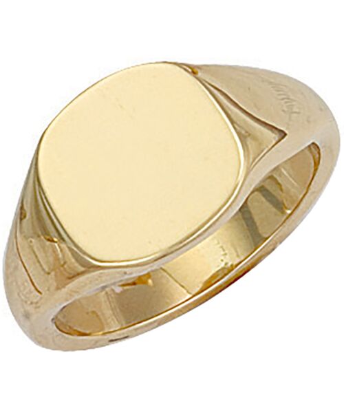 Yellow Gold Cushion Plain Signet Ring