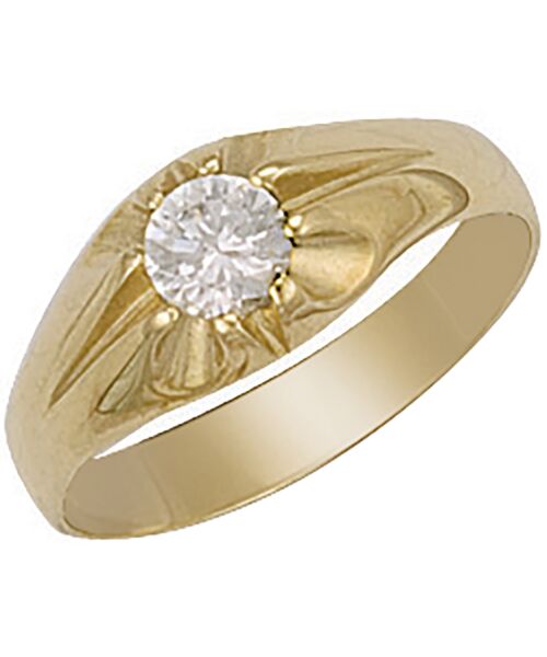 Yellow Gold Cubic zirconia Gipsy Ring