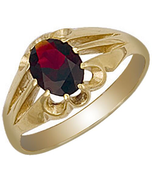 Yellow Gold Garnet Gipsy Ring