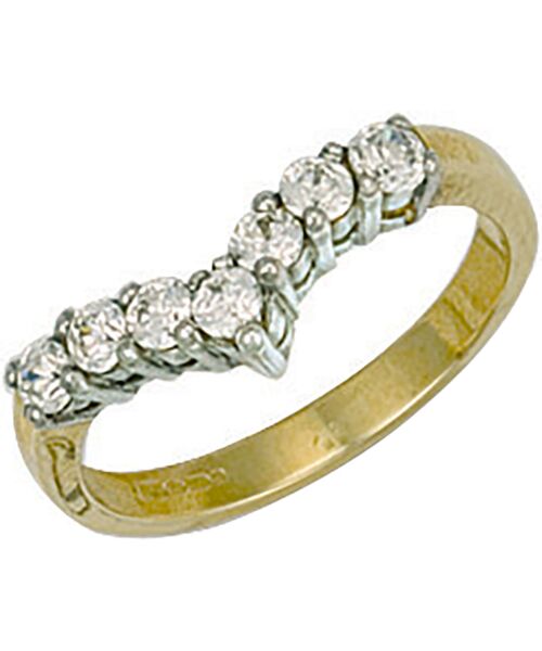 Yellow Gold Cubic zirconia Wishbone Ring
