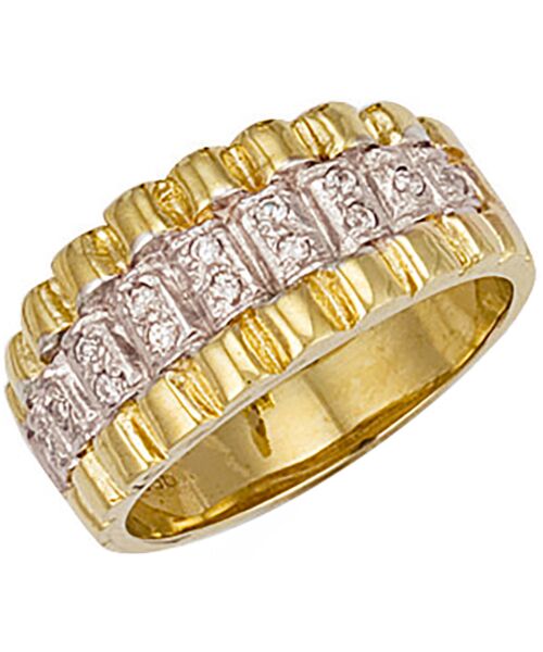 Yellow Gold Gents Cubic zirconia Ring