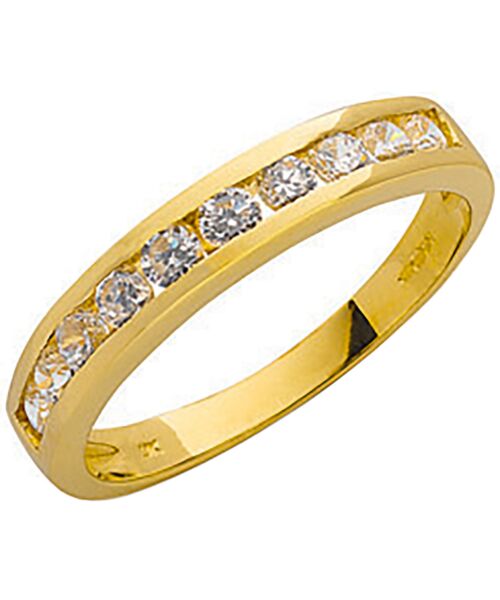 Yellow Gold Cubic zirconia Eternity Ring