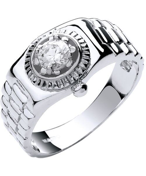 White Gold Gents Cubic zirconia Ring