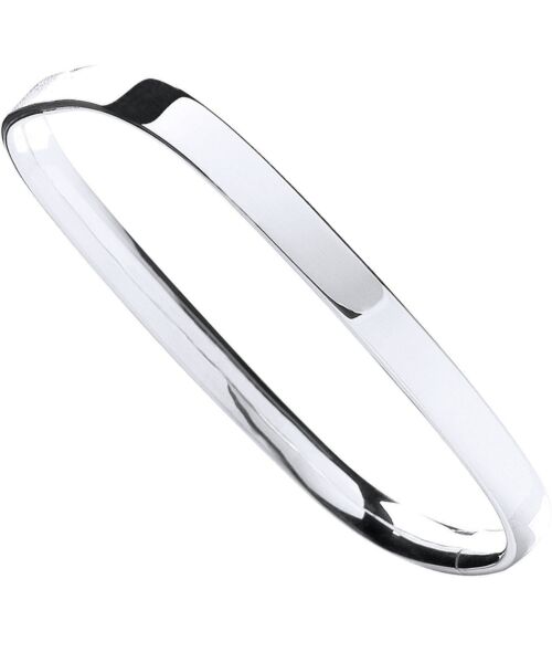 Silver Solid Tv Shaped Hinged Bangle SBN0042