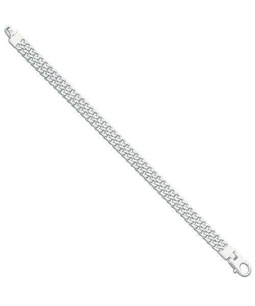 Silver Ladies Double Link Curb Bracelet