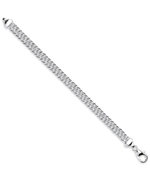 Silver 7.5mm Double Tight Link Curb Bracelet