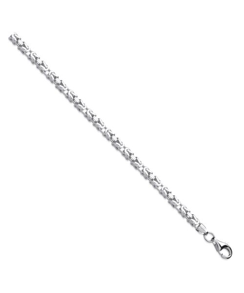 Silver 3.7mm Square Byzantine Chain